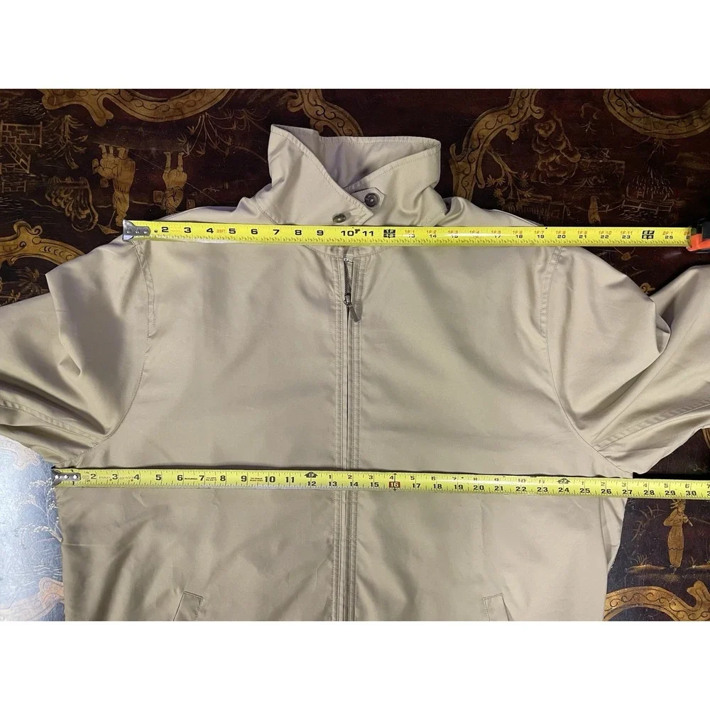 LL Bean Men Tan H2Off Full Zip Warm Up Jacket Plaid Flannel Lined Preppy XL Tall